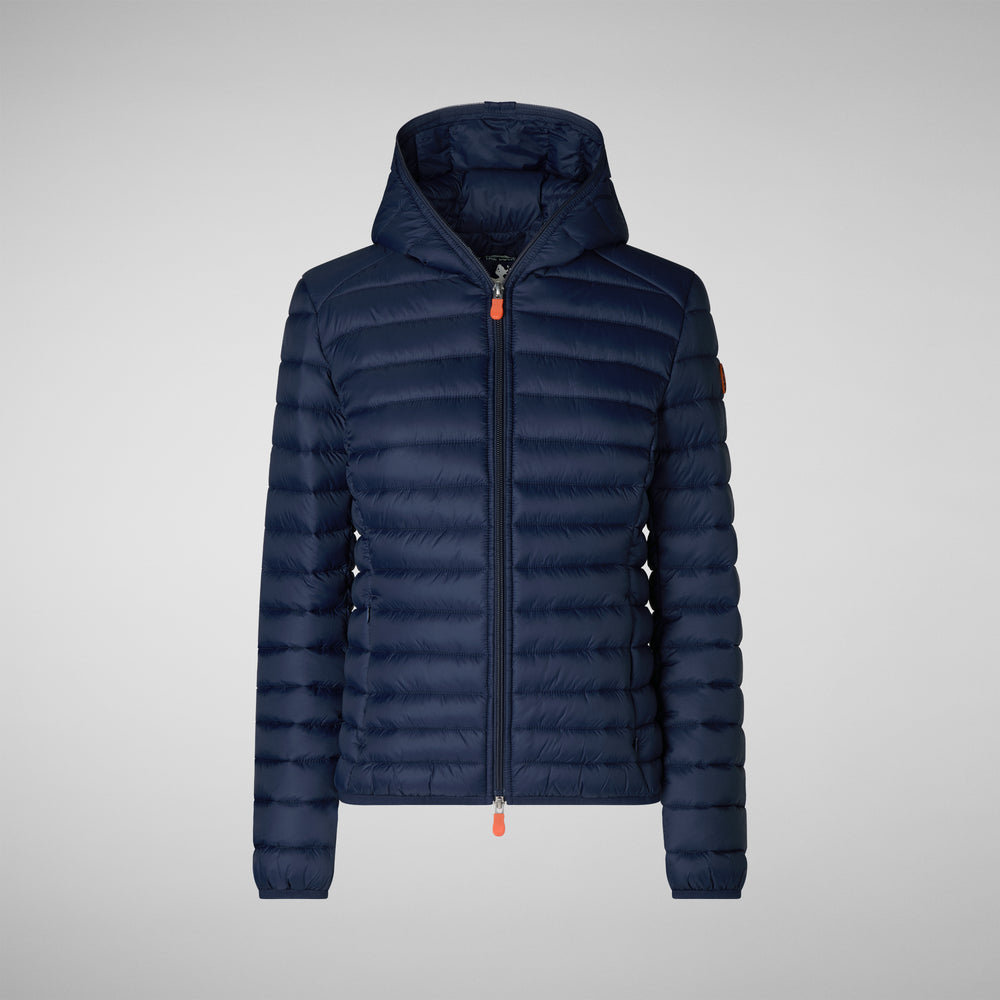 Save the duck Piumino animal free con cappuccio donna Daisy blu navy 2025