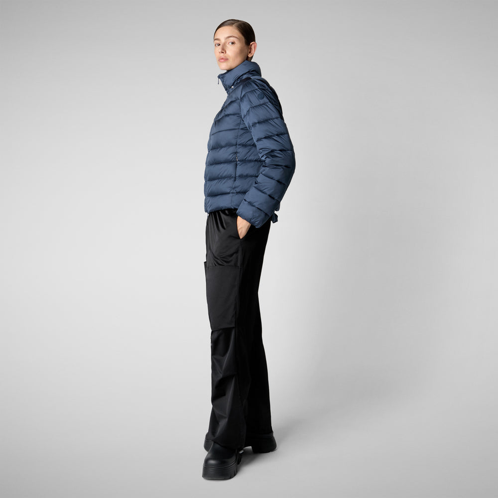 Save the duck PIUMINO ANIMAL FREE CON CAPPUCCIO DONNA LIANA BLU NOTTE Italia