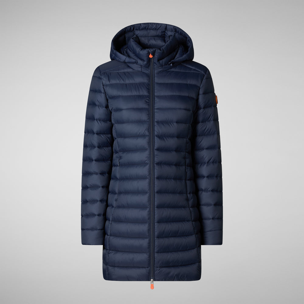 Save the duck PIUMINO ANIMAL FREE CON CAPPUCCIO DONNA CAROL BLU NAVY Sconti questo mese
