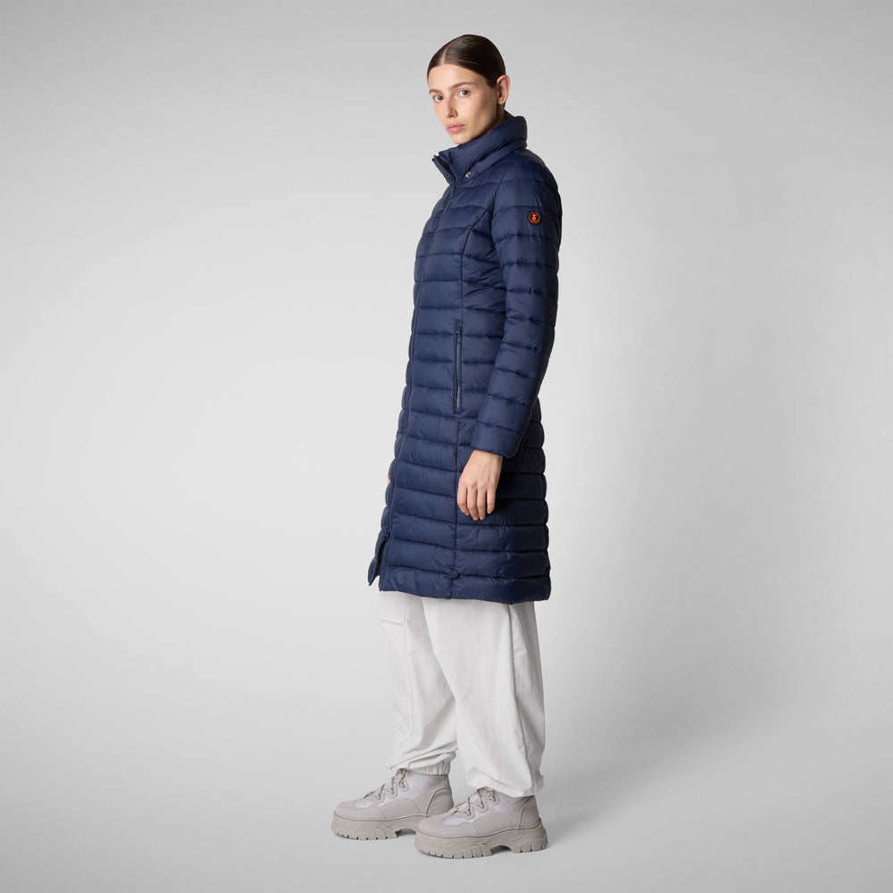 Save the duck PIUMINO ANIMAL FREE CON CAPPUCCIO DONNA EILEEN BLU NAVY Nuovo