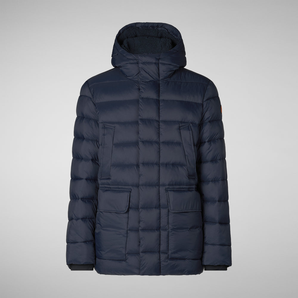 Save the duck PIUMINO ANIMAL FREE CON CAPPUCCIO UOMO LYLE BLU NERO Promozione