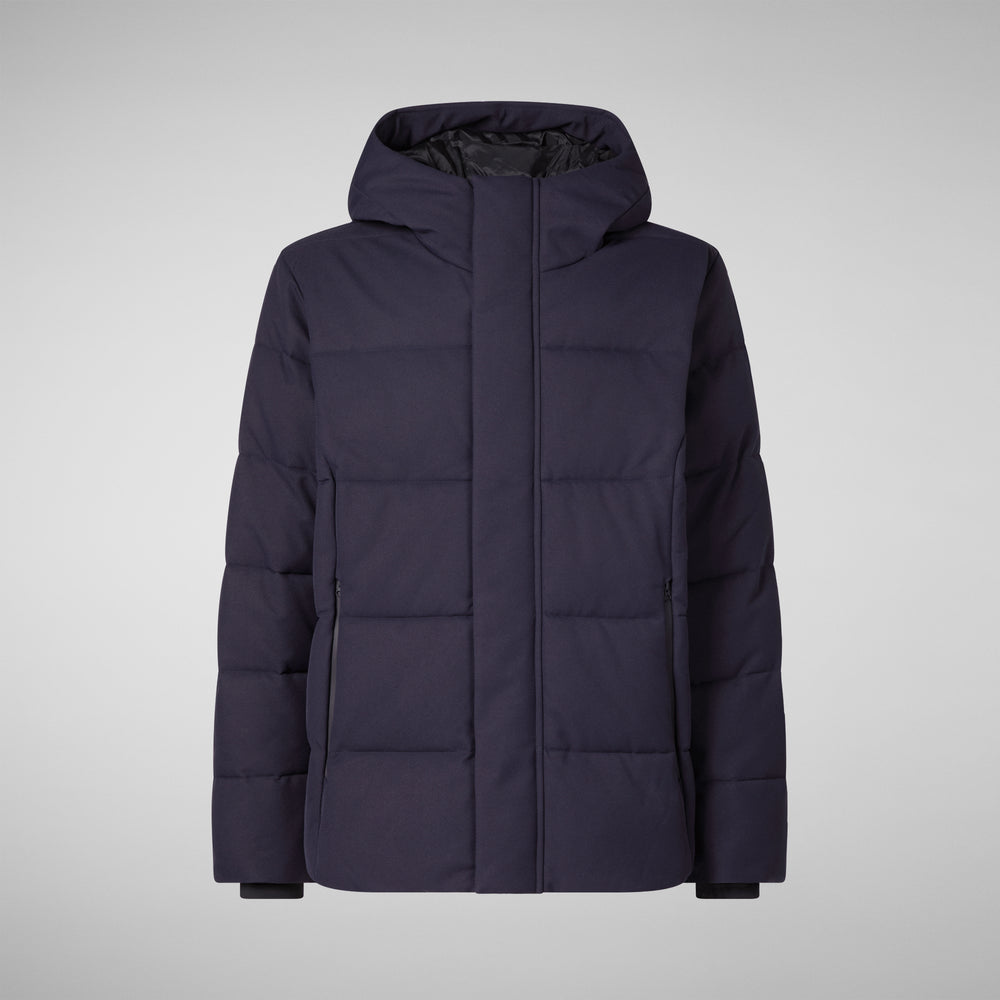 Save the duck PIUMINO ANIMAL FREE CON CAPPUCCIO UOMO FINNIAN BLU NERO Pezzi Unici