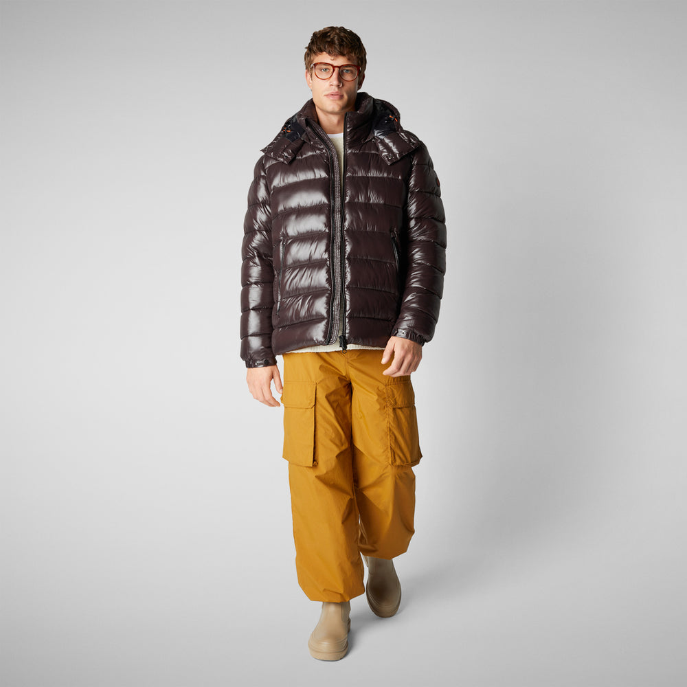 Save the duck PIUMINO ANIMAL FREE CON CAPPUCCIO UOMO FLORIAN MARRONE NERO Affare Del Giorno