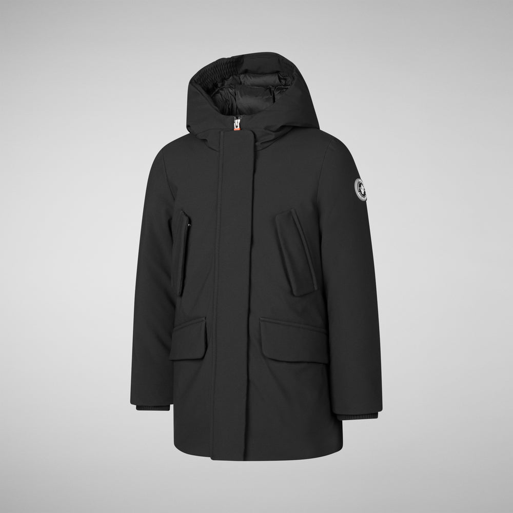 Save the duck PARKA CON CAPPUCCIO BAMBINA ALLY NERO Sconto