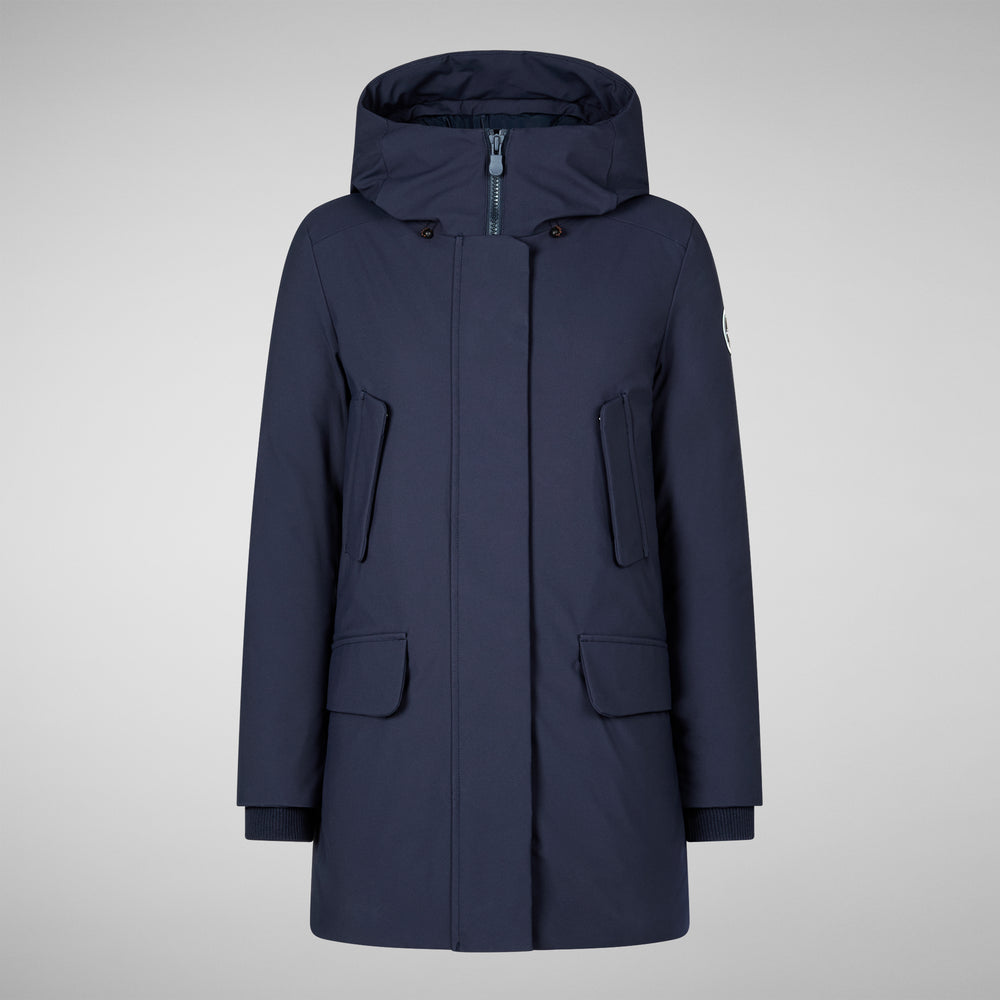 Save the duck PARKA DONNA CON CAPPUCCIO SOLEIL BLU NAVY Economico