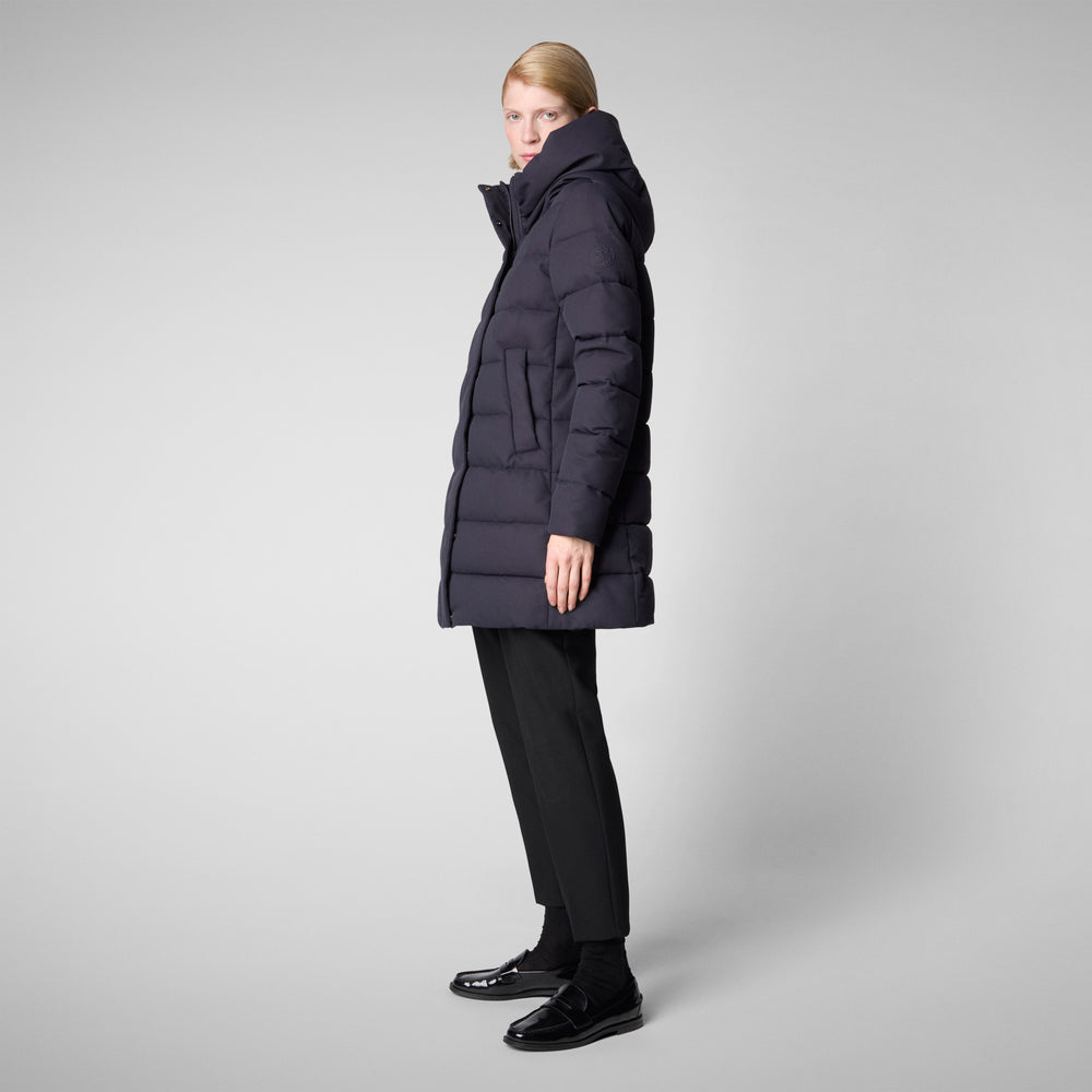 Save the duck CAPPOTTO CON CAPPUCCIO TATIANA BLU NERO Vendita Calda