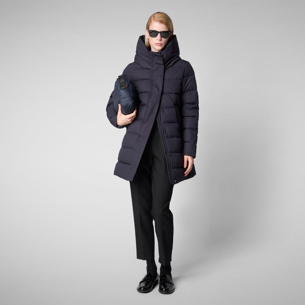 Save the duck CAPPOTTO CON CAPPUCCIO TATIANA BLU NERO Vendita Calda