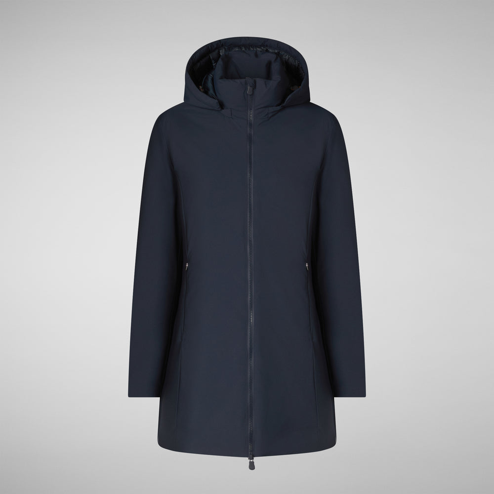 Save the duck PARKA DONNA CON CAPPUCCIO RACHEL BLU NERO Saldi Di Fabbrica