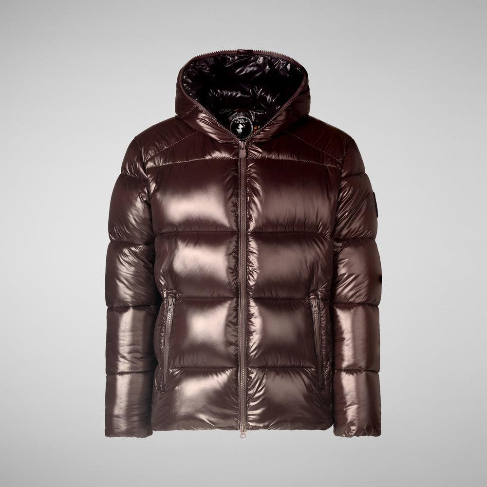 Save the duck PIUMINO ANIMAL FREE CON CAPPUCCIO UOMO EDGARD MARRONE NERO Vendite Flash