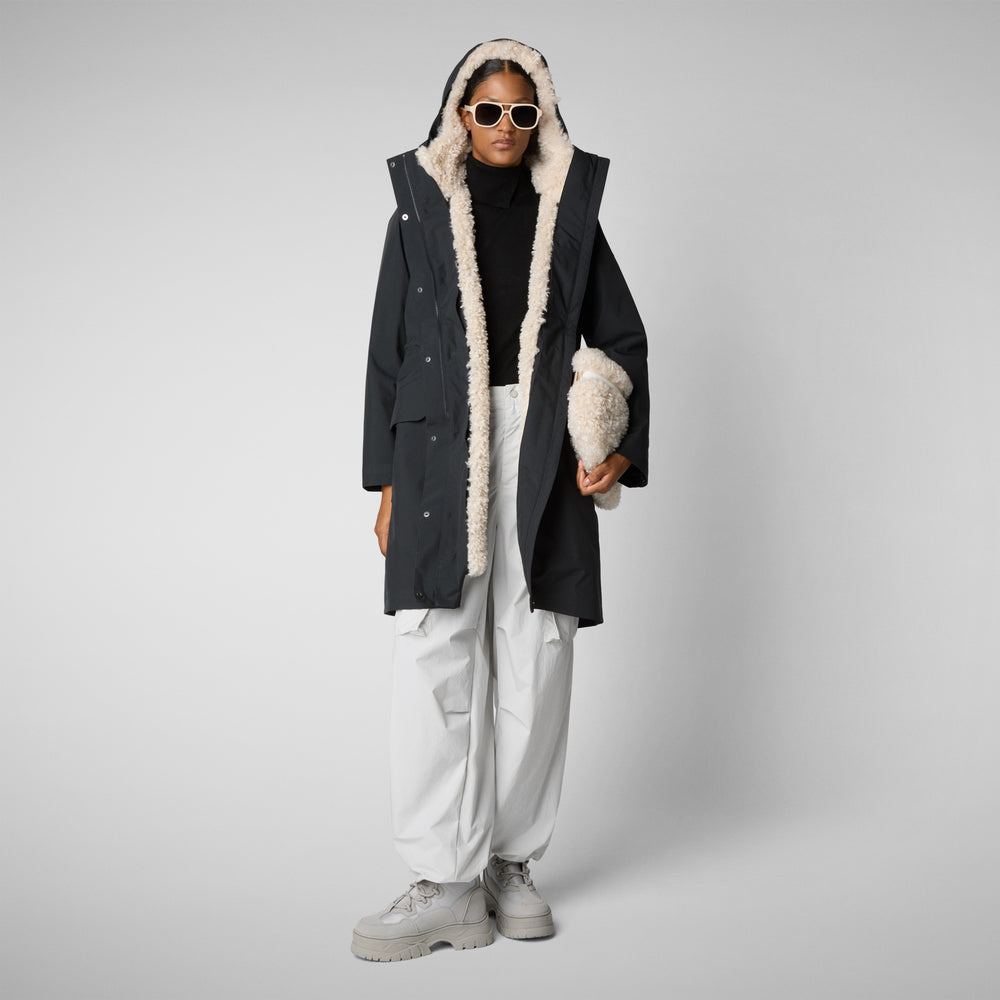 Save the duck PARKA DONNA CON CAPPUCCIO NOELLE BLU NERO Vendita