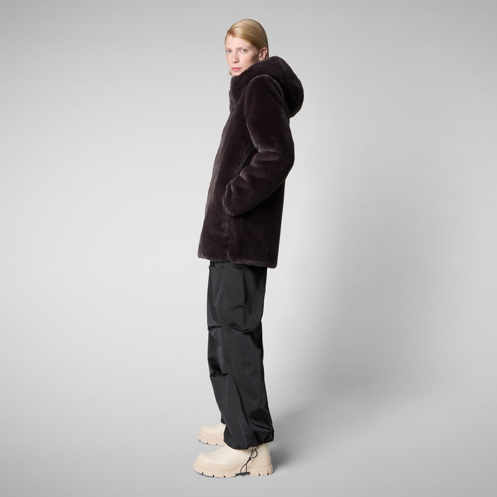 Save the duck GIACCA CON CAPPUCCIO DONNA BRIDGET BROWN NERO Promozione