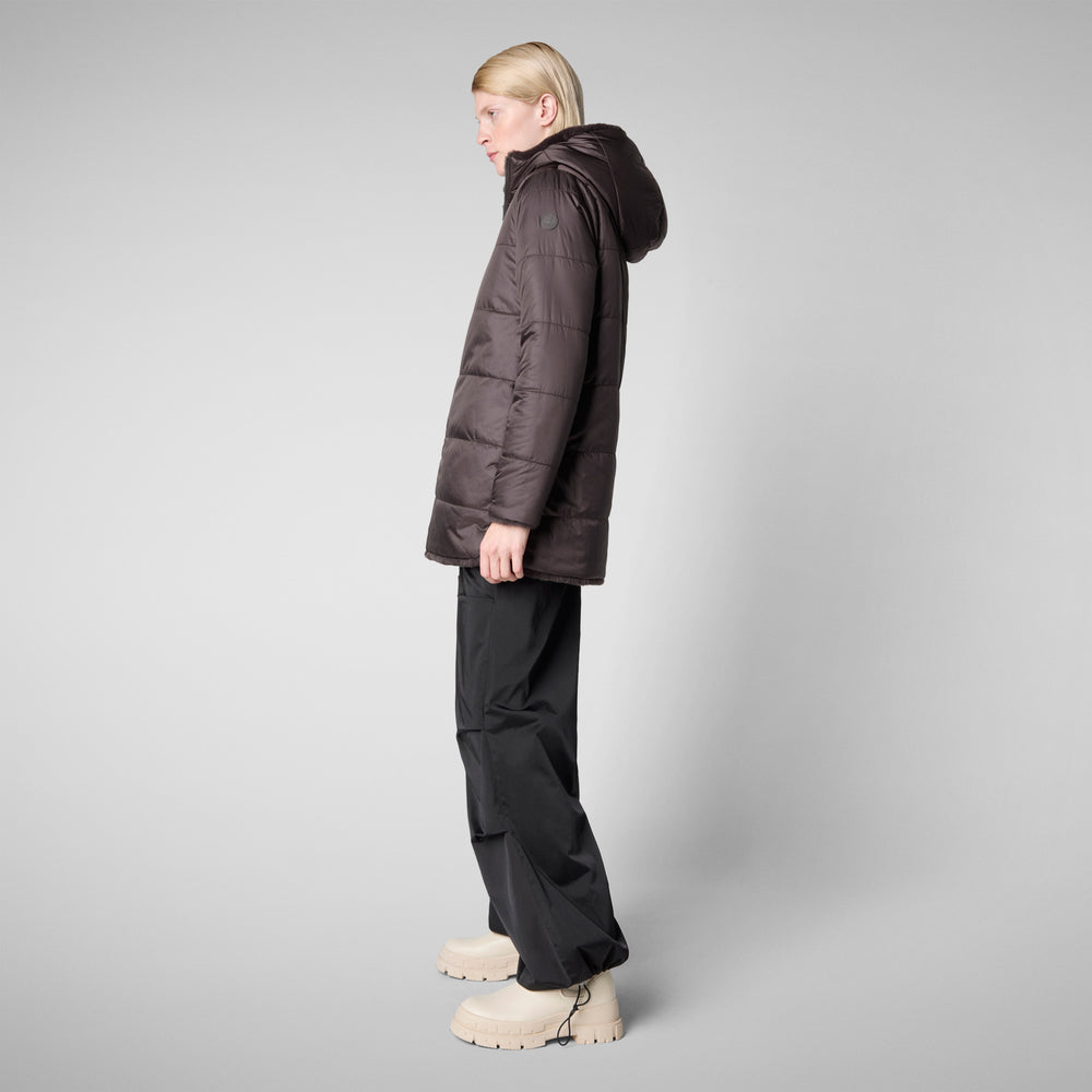 Save the duck GIACCA CON CAPPUCCIO DONNA BRIDGET BROWN NERO Promozione