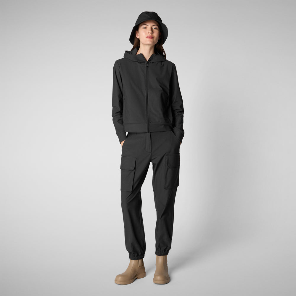 Save the duck FELPA CON CAPPUCCIO DONNA PEAR NERO Negozi Online