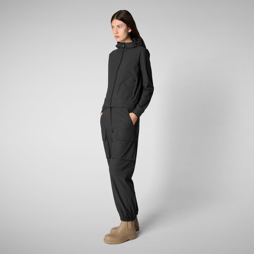 Save the duck FELPA CON CAPPUCCIO DONNA PEAR NERO Negozi Online