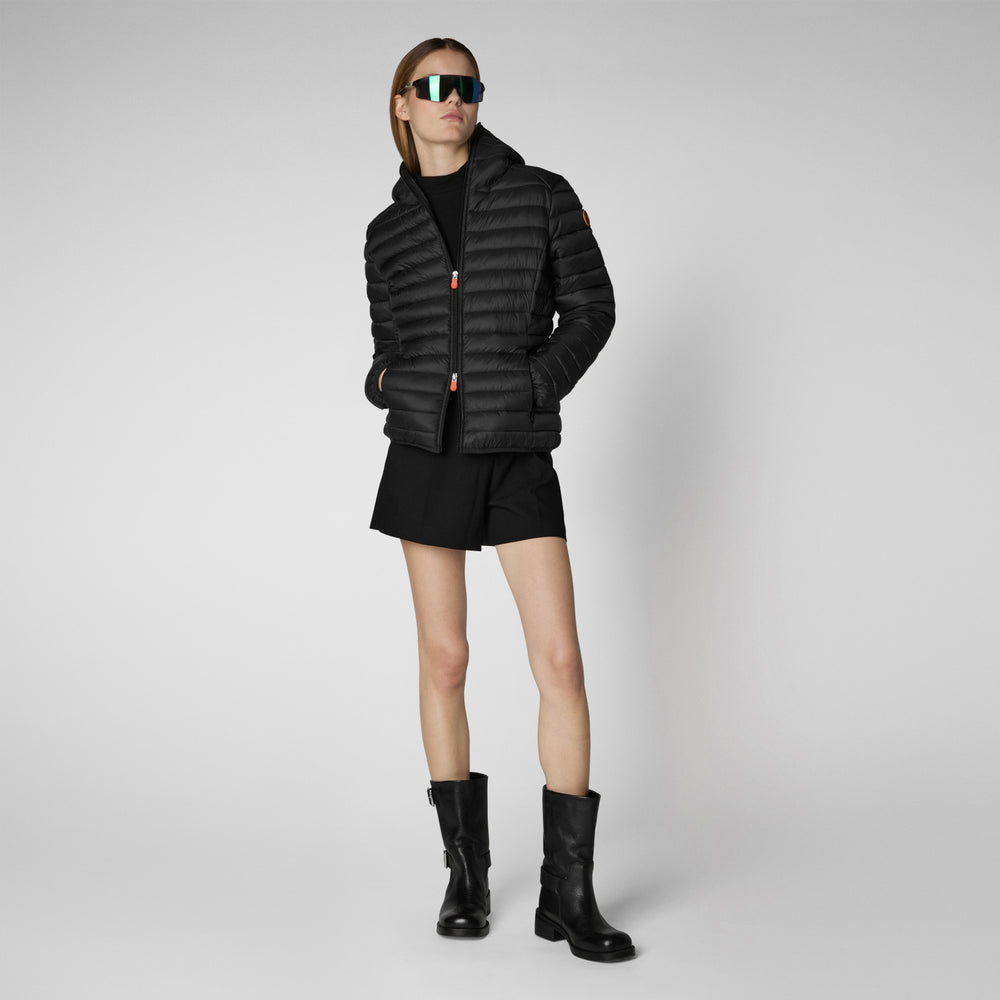 Save the duck Piumino animal free con cappuccio donna Daisy Nero Saldi