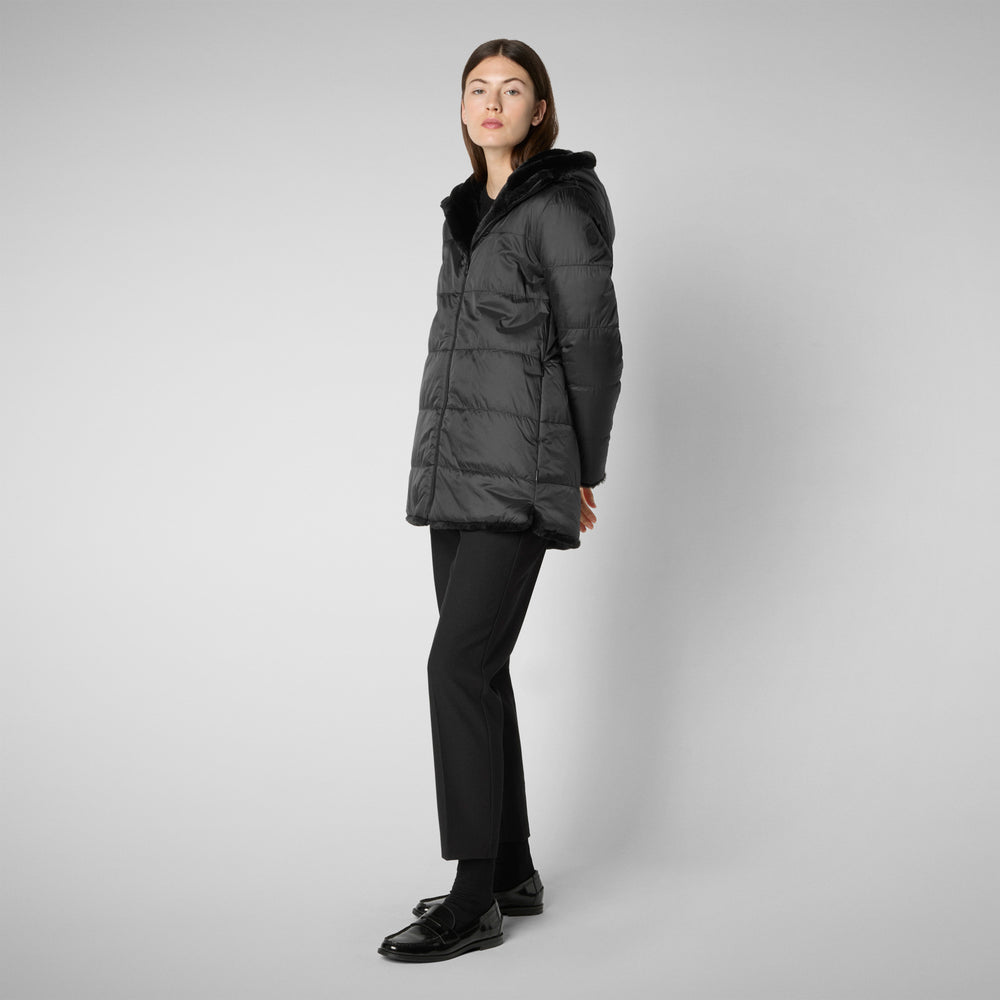 Save the duck GIACCA CON CAPPUCCIO DONNA BRIDGET NERO Negozi Online