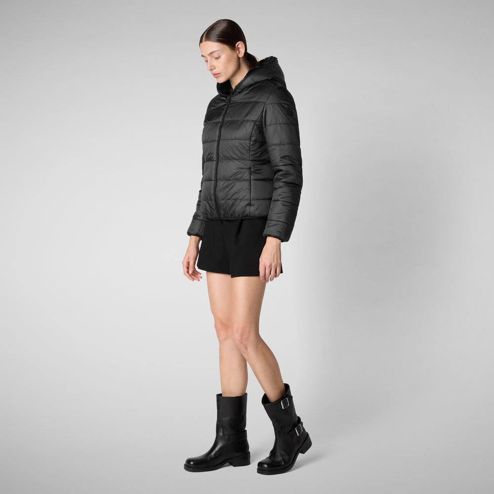 Save the duck GIACCA CON CAPPUCCIO DONNA LAILA NERO Acquista Ora