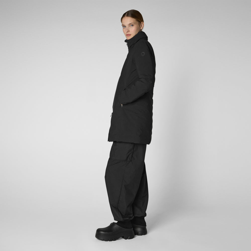Save the duck PARKA DONNA CON CAPPUCCIO RACHEL NERO Consegna Veloce
