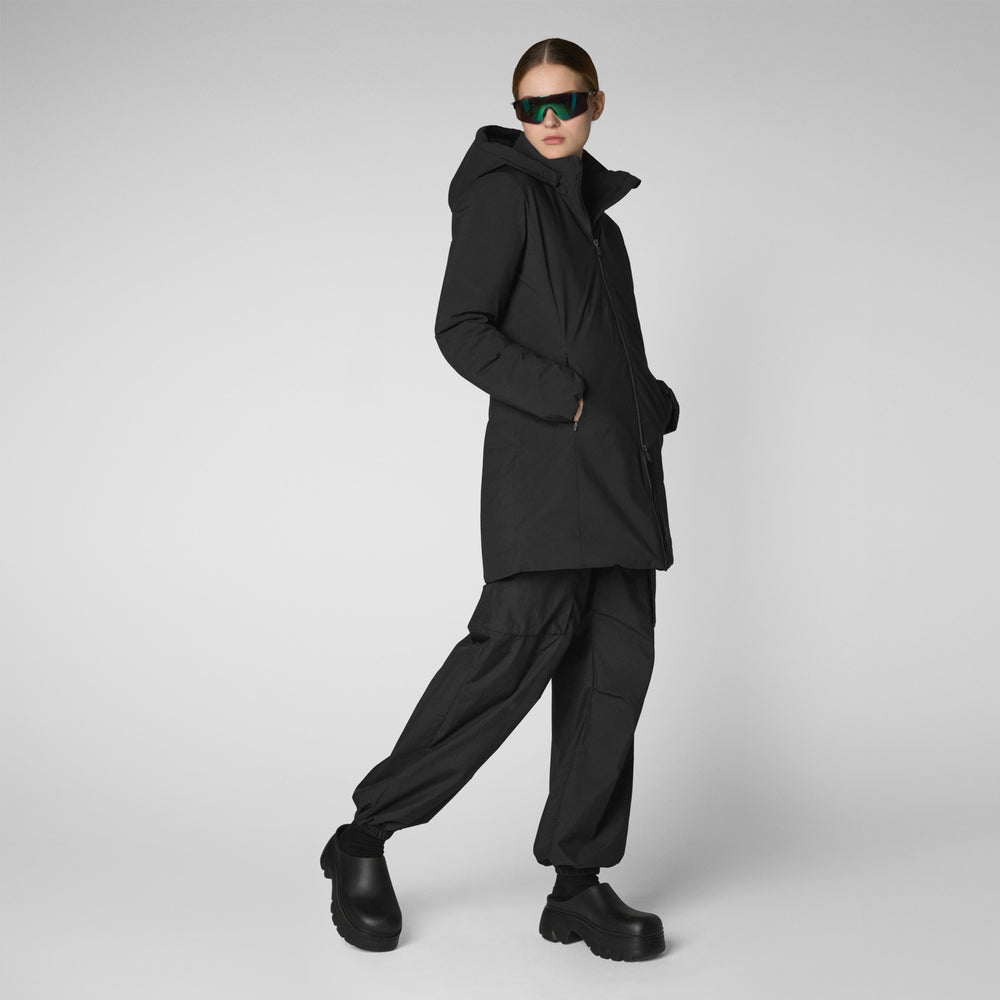 Save the duck PARKA DONNA CON CAPPUCCIO RACHEL NERO Consegna Veloce
