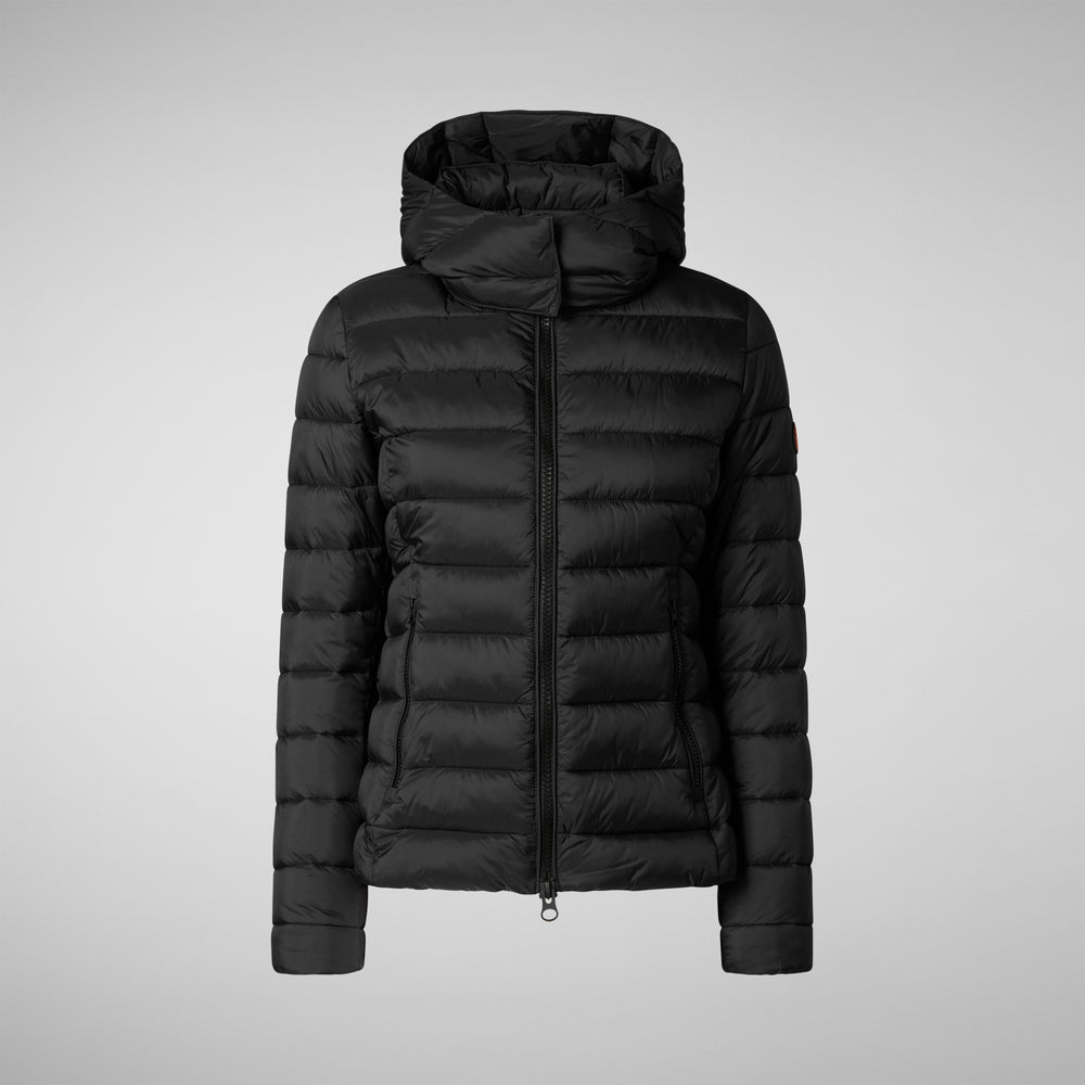 Save the duck PIUMINO ANIMAL FREE CON CAPPUCCIO DONNA AMELIE NERO Fino Al -60%