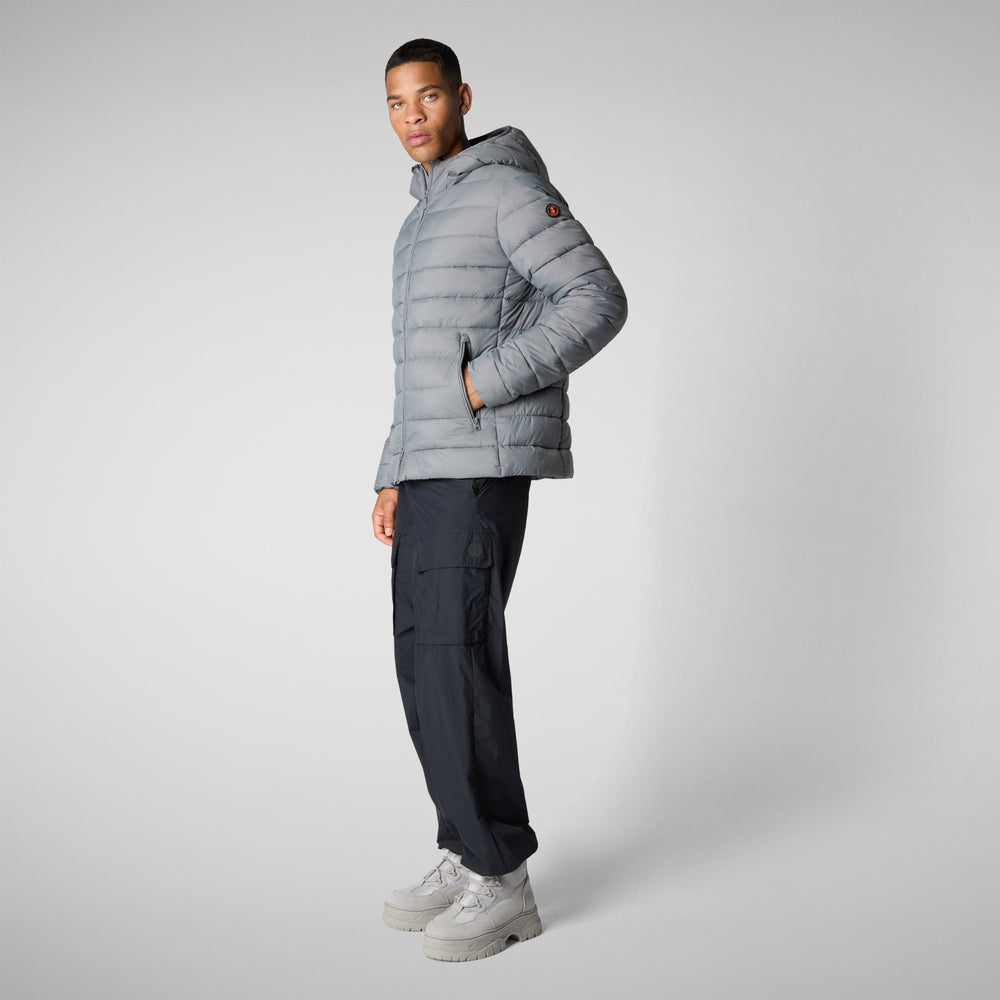 Save the duck PIUMINO ANIMAL FREE CON CAPPUCCIO UOMO HECTOR GRIGIO Negozi Online