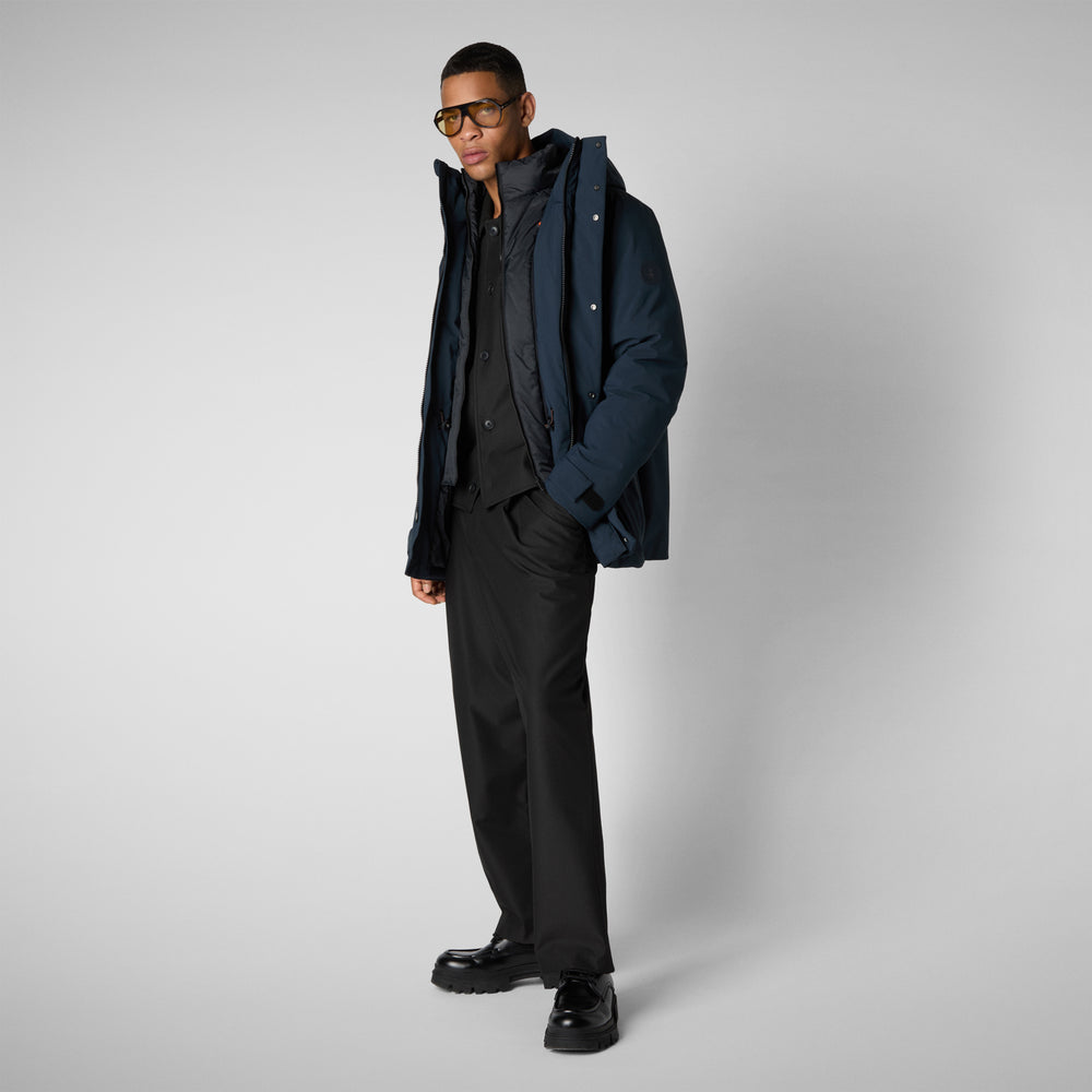 Save the duck PARKA UOMO WILDER IN BLU NERO In Vendita