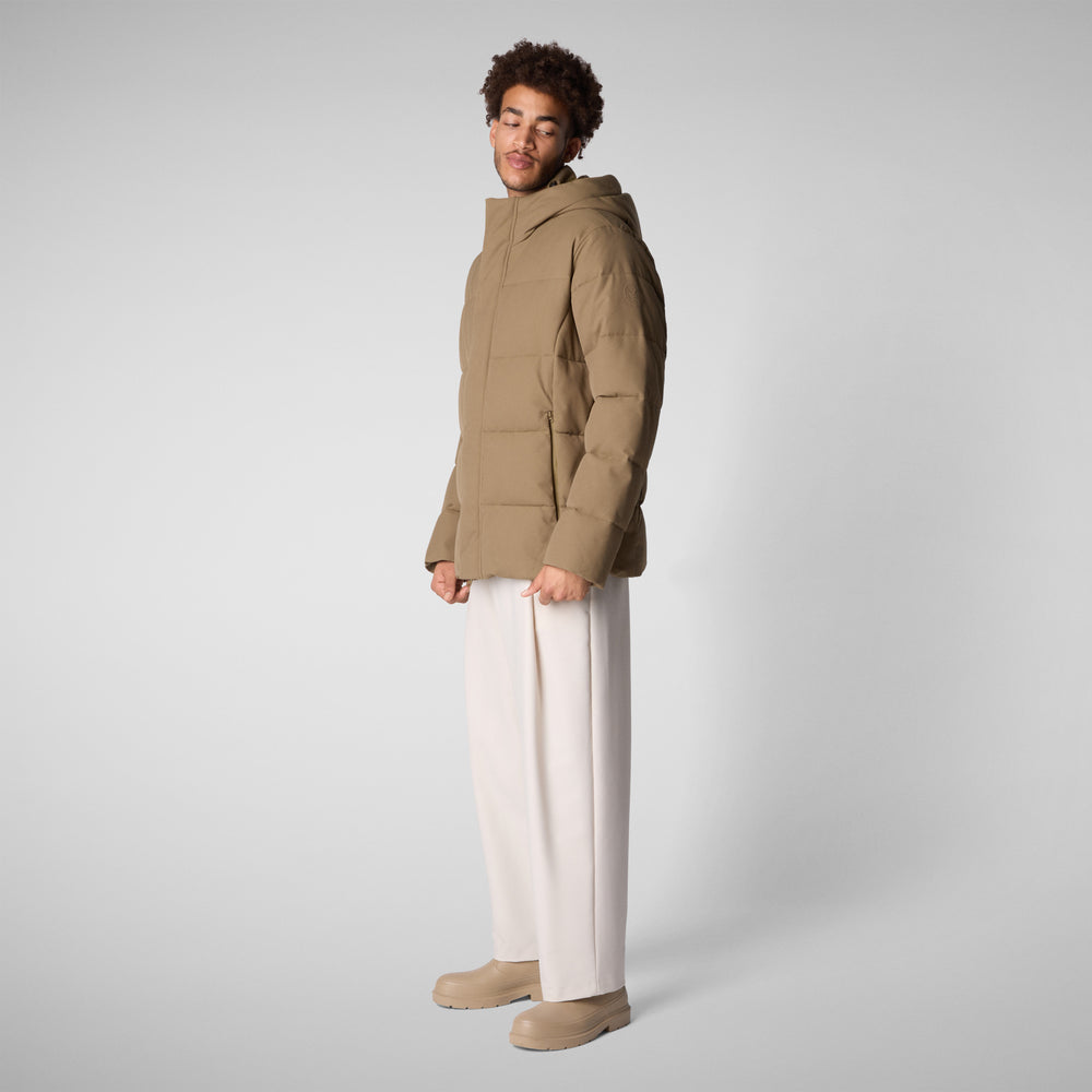 Save the duck PIUMINO ANIMAL FREE CON CAPPUCCIO UOMO FNIAN VERDE Vendita Calda