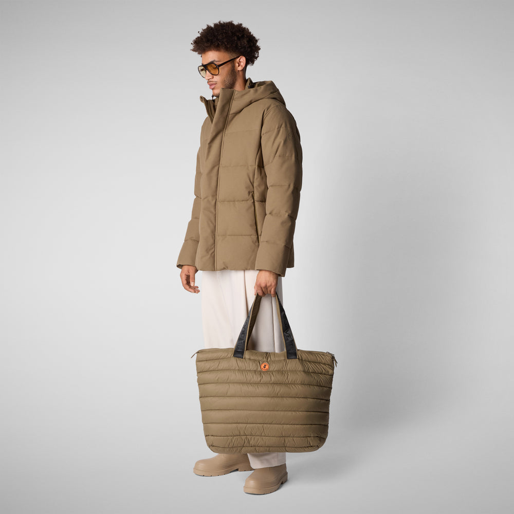 Save the duck PIUMINO ANIMAL FREE CON CAPPUCCIO UOMO FNIAN VERDE Vendita Calda