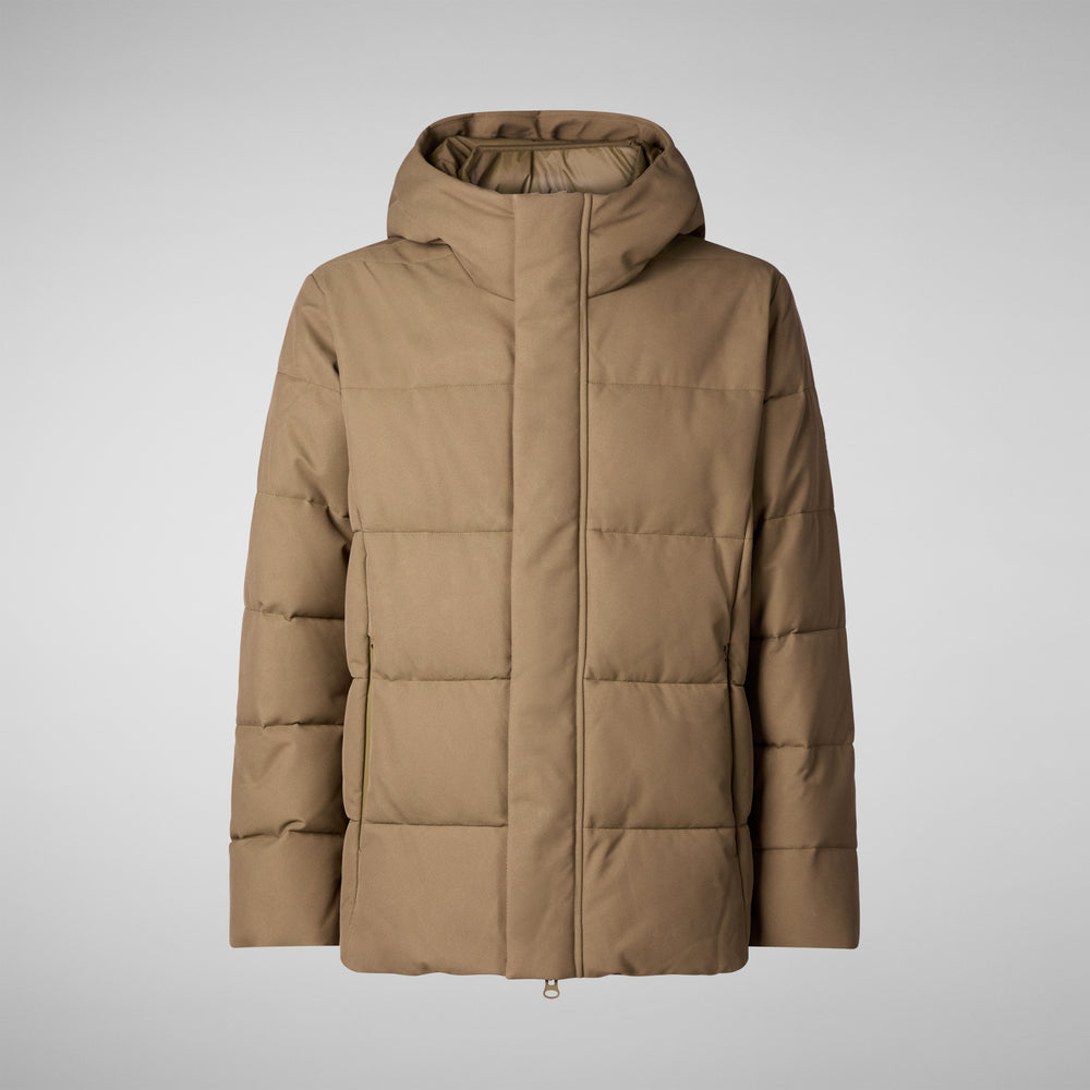 Save the duck PIUMINO ANIMAL FREE CON CAPPUCCIO UOMO FNIAN VERDE Vendita Calda