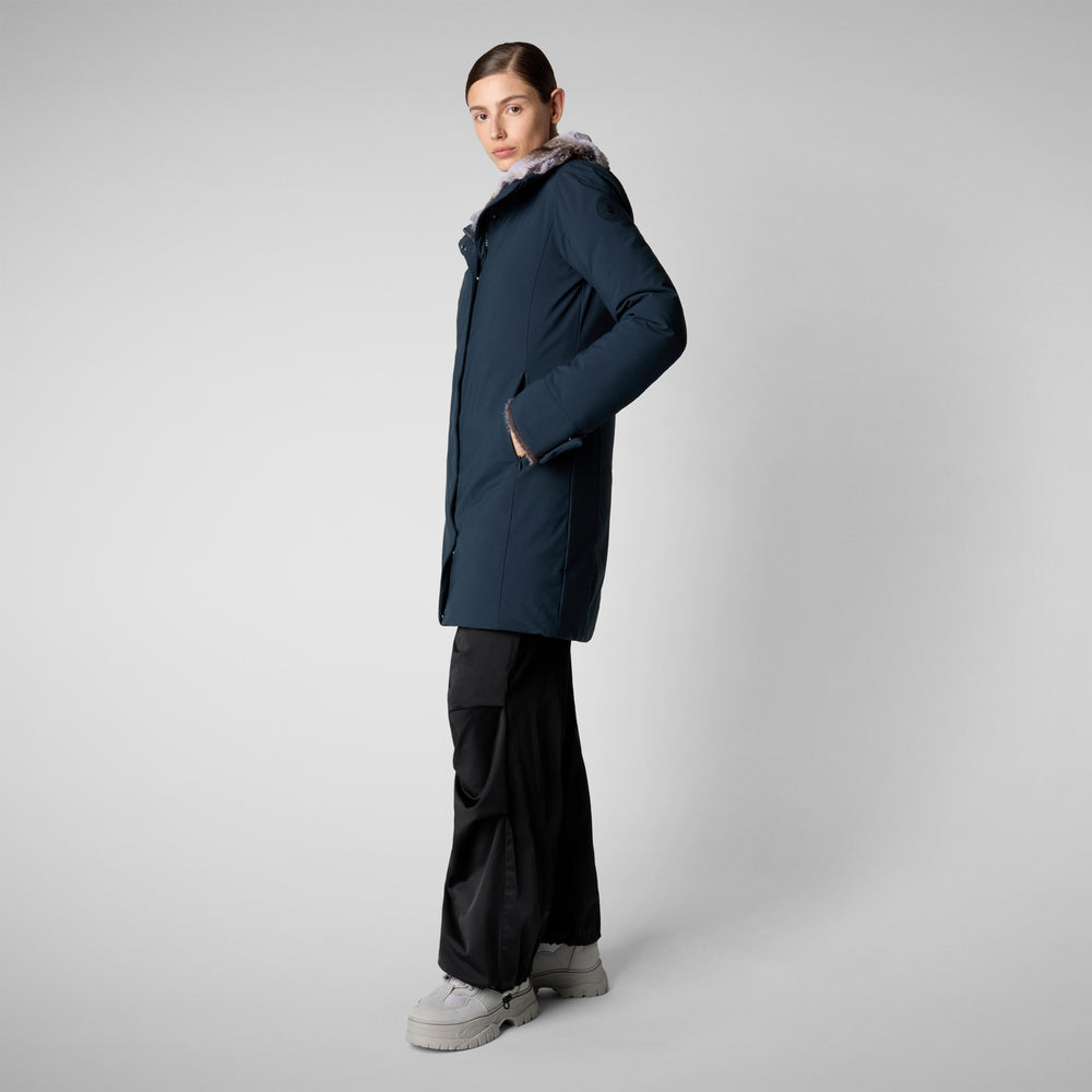 Save the duck PARKA DONNA CON CAPPUCCIO SAMANTAH BLU NERO Nuovi prodotti