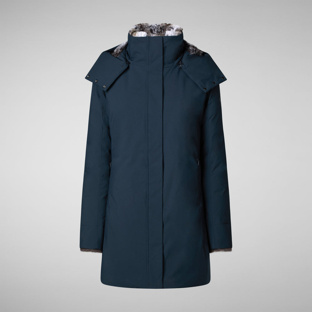 Save the duck PARKA DONNA CON CAPPUCCIO SAMANTAH BLU NERO Nuovi prodotti