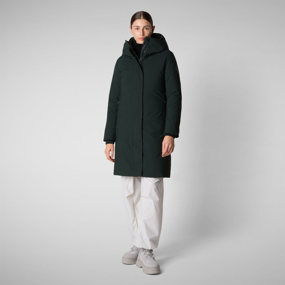 Save the duck PARKA DONNA CON CAPPUCCIO SIENNA VERDE NERO Super Saving Price