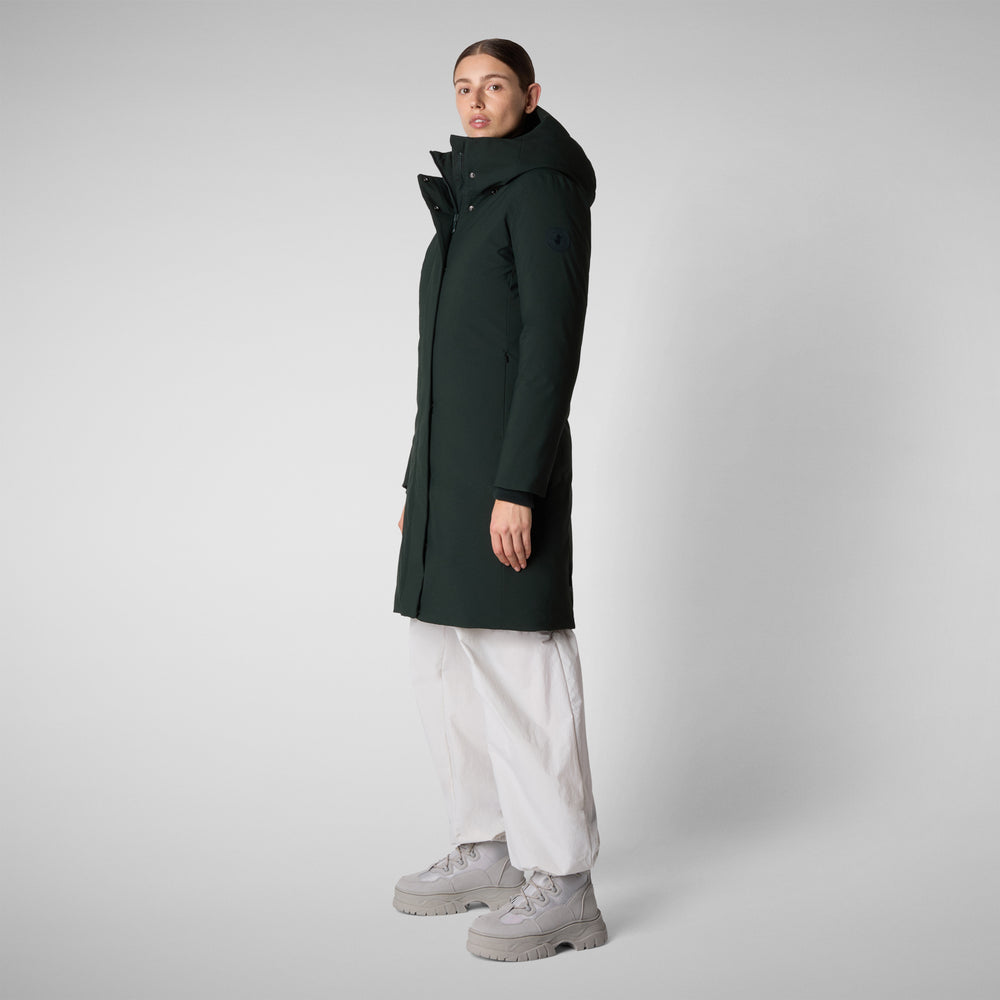 Save the duck PARKA DONNA CON CAPPUCCIO SIENNA VERDE NERO Super Saving Price