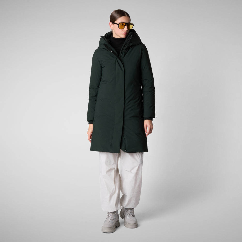 Save the duck PARKA DONNA CON CAPPUCCIO SIENNA VERDE NERO Super Saving Price