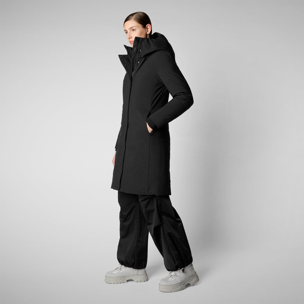 Save the duck PARKA DONNA CON CAPPUCCIO SIENNA NERO Ritorno libero