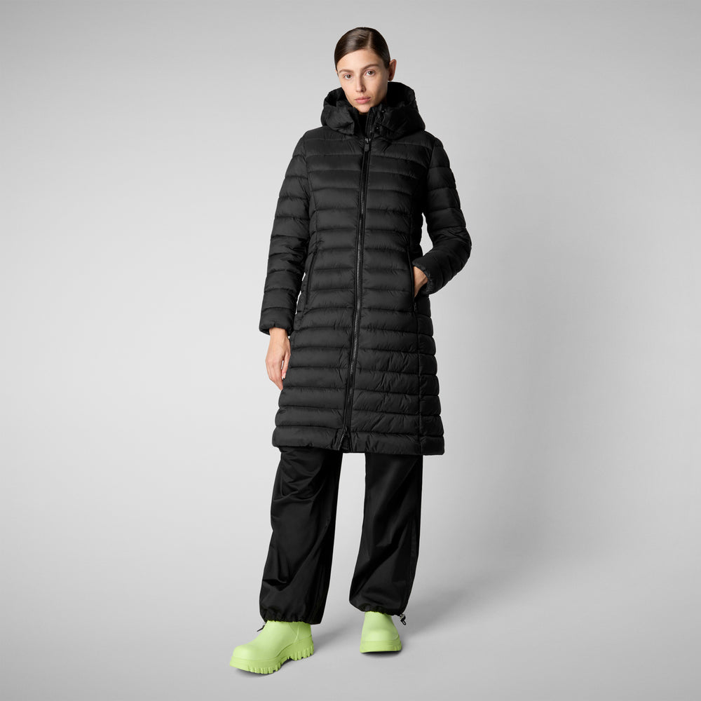 Save the duck PIUMINO ANIMAL FREE CON CAPPUCCIO DONNA EILEEN NERO ACQUISTA ORA