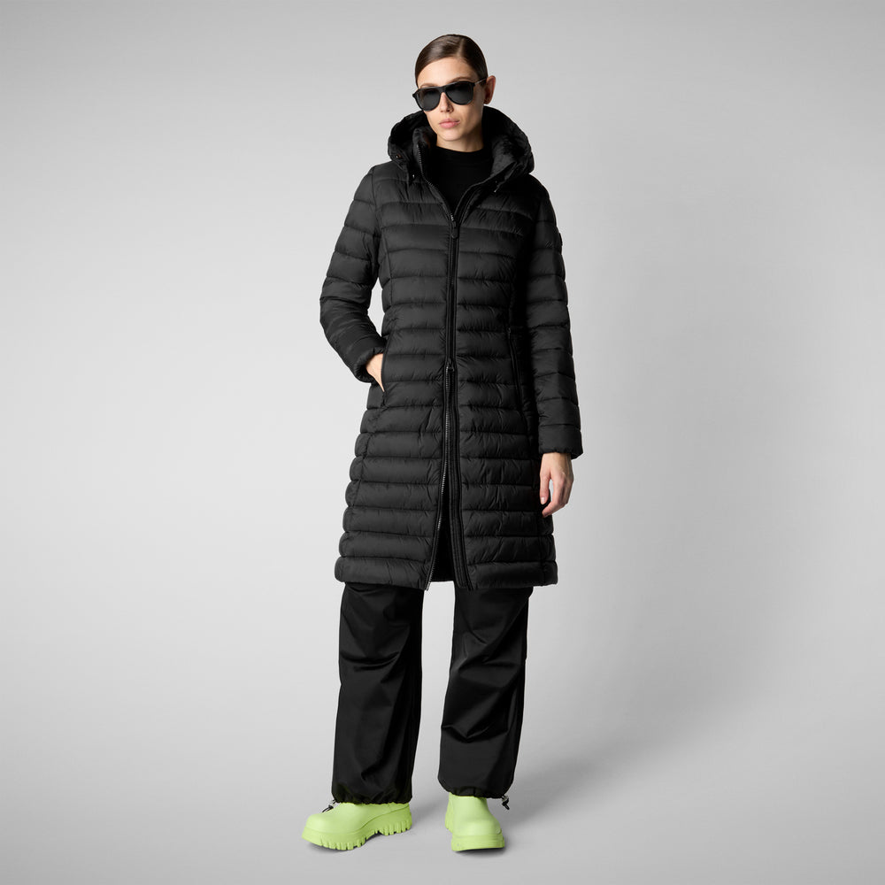 Save the duck PIUMINO ANIMAL FREE CON CAPPUCCIO DONNA EILEEN NERO ACQUISTA ORA