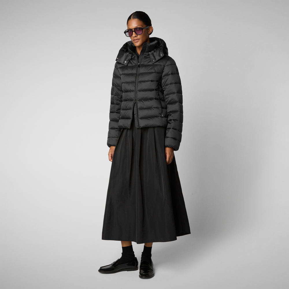 Save the duck PIUMINO ANIMAL FREE CON CAPPUCCIO DONNA ERI NERO Latest stili