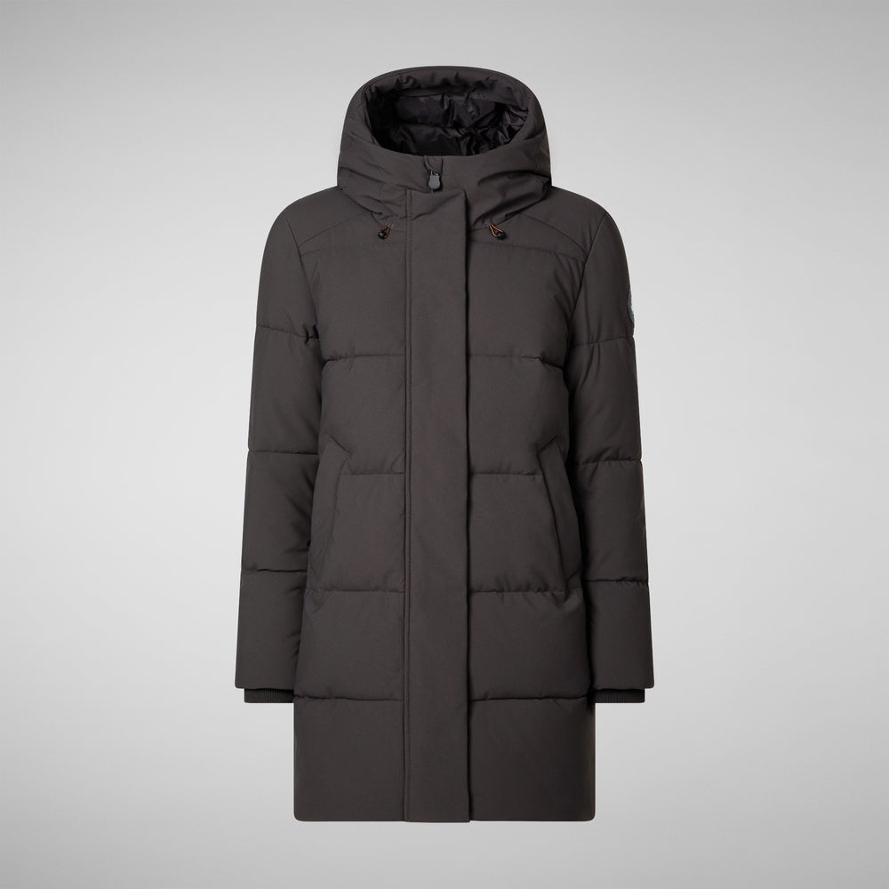 Save the duck PARKA DONNA CON CAPPUCCIO BETHANY BROWN NERO Promozione temporanea