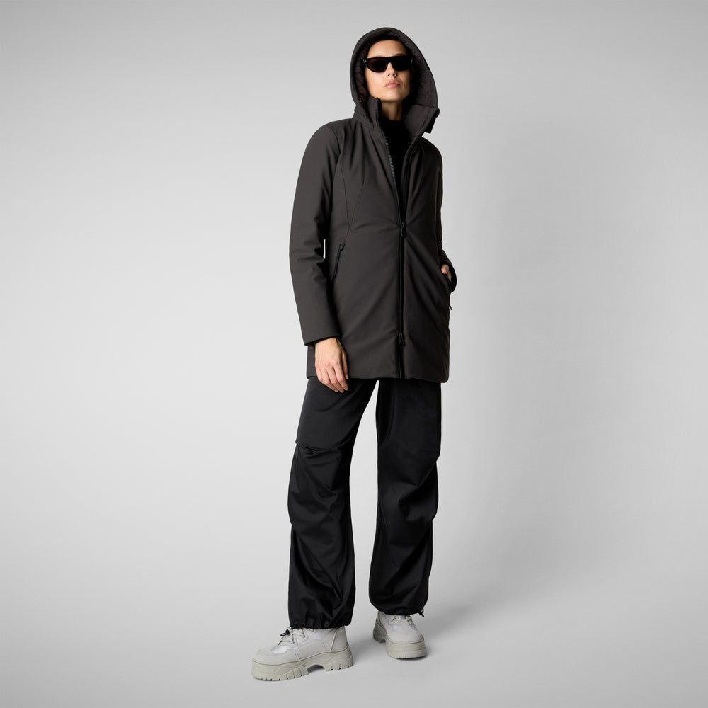 Save the duck giacca DONNA CON CAPPUCCIO LILA BROWN NERO Fino al 50% di sconto