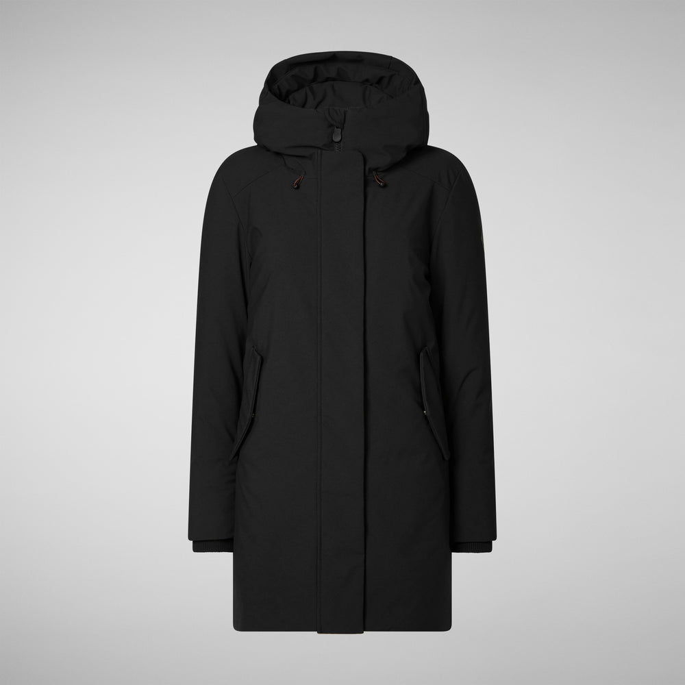 Save the duck PARKA DONNA CON CAPPUCCIO NELLIE NERO Fino al 60% di sconto