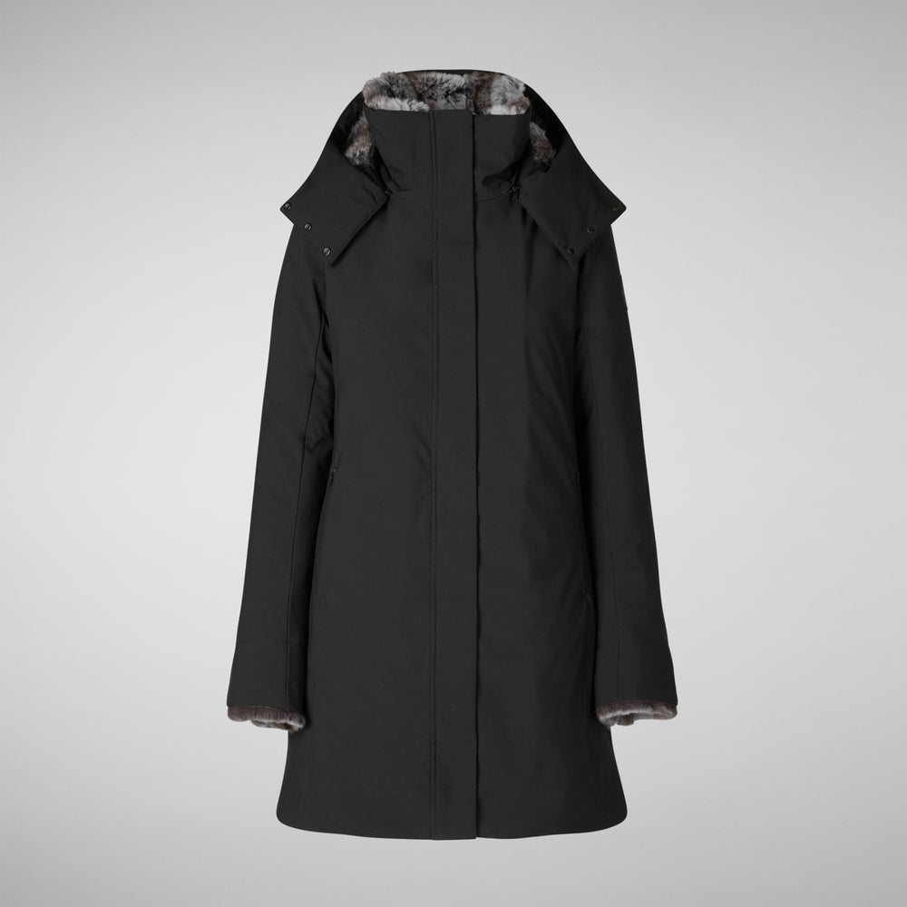 Save the duck PARKA DONNA CON CAPPUCCIO SAMANTAH NERO Fino al 65% di sconto