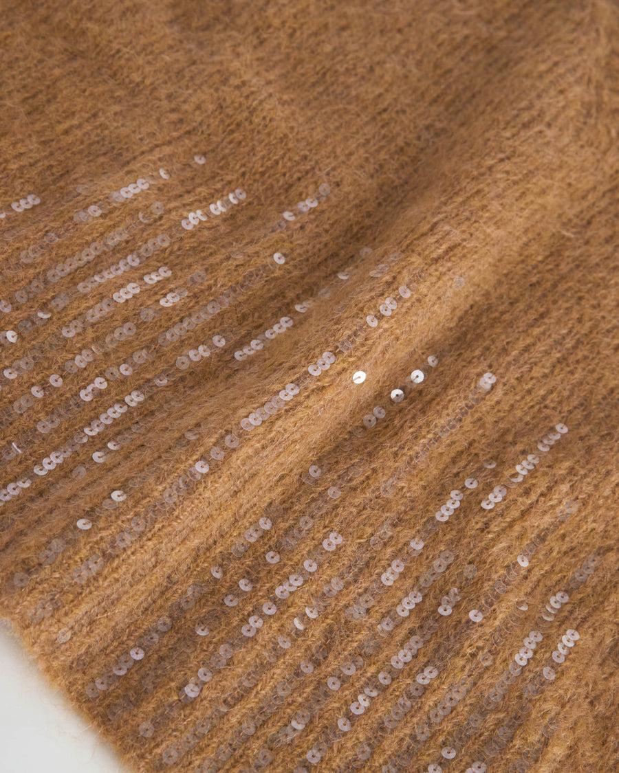 Scaglione PONCHO V PAILLETTES CARAMEL Offerta