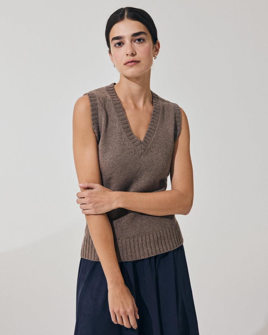 Scaglione GILET SOFT HYBRID CASHMERE TAUPE Vendita Calda