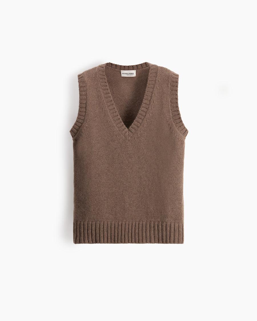 Scaglione GILET SOFT HYBRID CASHMERE TAUPE Vendita Calda