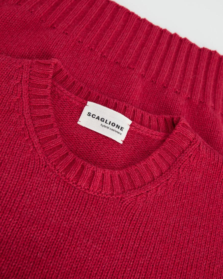 Scaglione ROUND NECK SOFT HYBRID CASHMERE MAGENTA Saldi Di Fabbrica