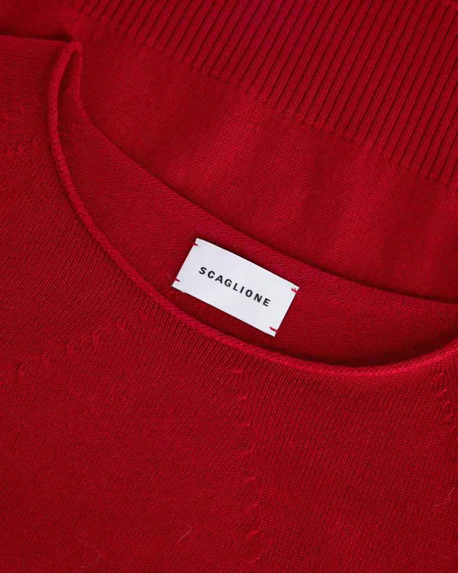 Scaglione BOAT NECK SEAMLESS MERINO STRAWBERRY Vendite Flash