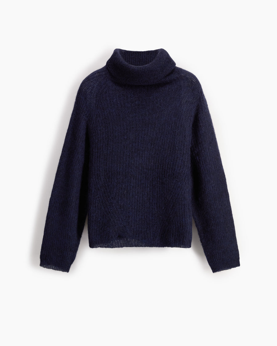 Scaglione TURTLE NECK RAGLAN FISHERMAN NAVY Negozio