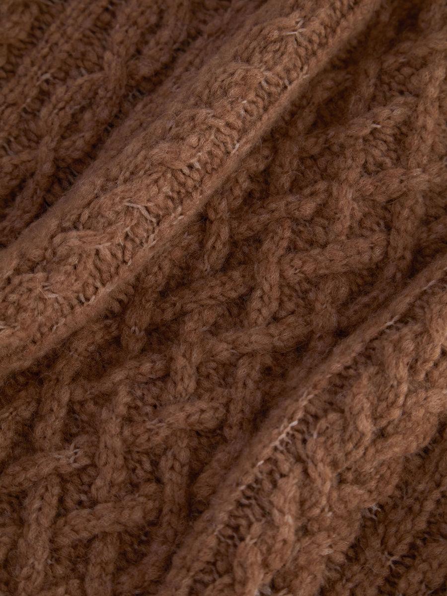 Scaglione ROUND NECKCOLLO OVER PUNTO ARAN CARAMEL Moda