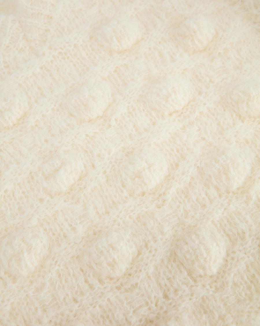 Scaglione V NECK OVER HAZELNUT STITCH MILK Italy